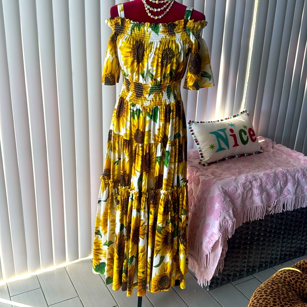 Dolce & Gabbana long Sunflower dress - Picture 3 of 11